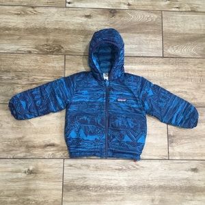 Toddler Patagonia Baby Reversible Puff-Ball Jacket Puffer Coat Blue Size 2T